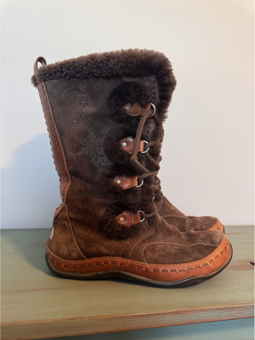 The North Face Abby II Brown Suede Waterproof Primaloft Winter Boots Size 8.5